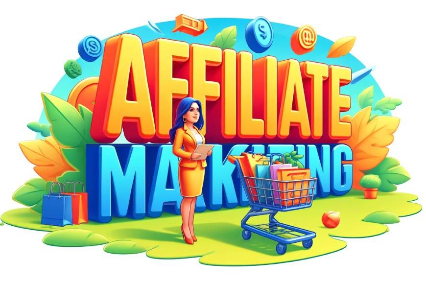 A_colorful_cartoon-style_vector_art_depicting_Affiliate_Marketing