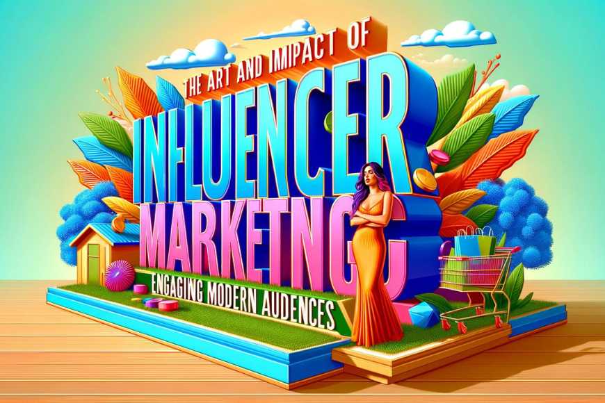 A vibrant and colorful vector art depicting the concept of 'The Art and Impact of Influencer Marketing_ Engaging Modern Audiences