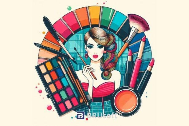 An_Illustration_of_a_woman_surrounded_by_beauty_Products