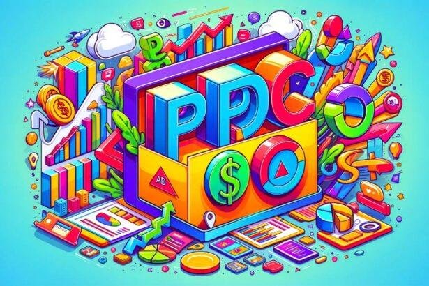a_cartoon_art__image_with_word_PPC_in_vibrant_3D-at_the_top_and_center